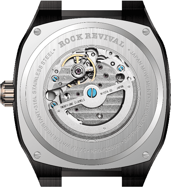 Rock Revival Wolf RRA.6525.B.RG.B - Sapphire Crystal and Black Dial Detail