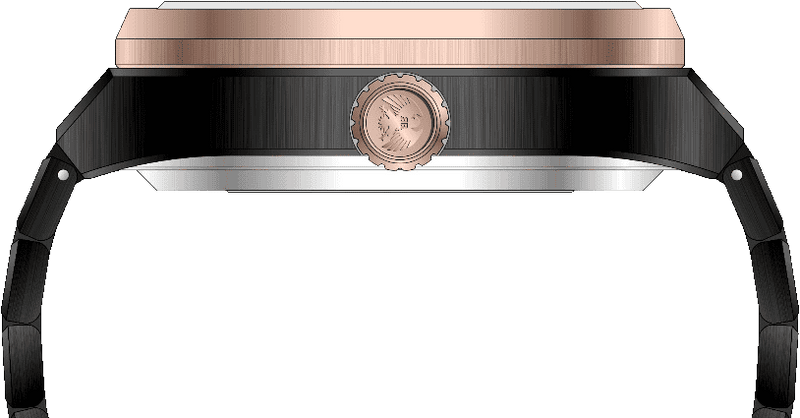 Rock Revival Wolf RRA.6525.B.RG.G - Rose Gold Square Case Side Angle