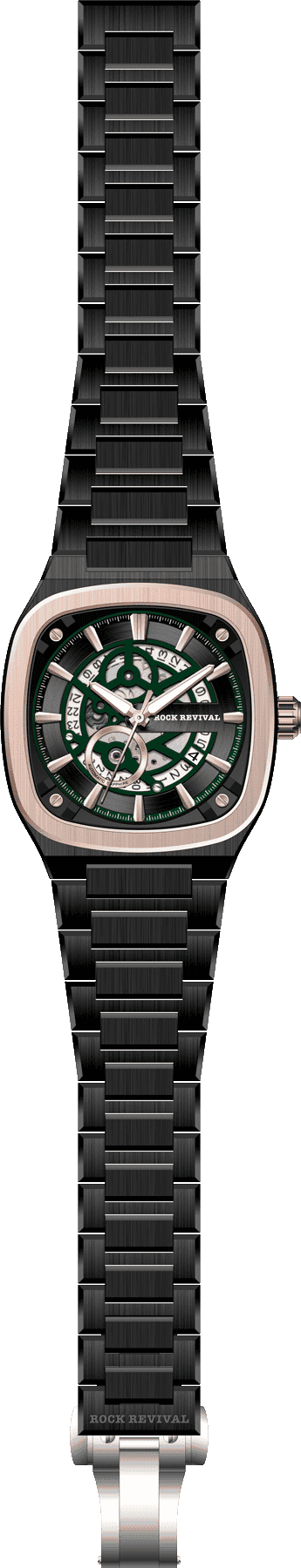 Rock Revival Wolf RRA.6525.B.RG.G - Caseback and Strap View