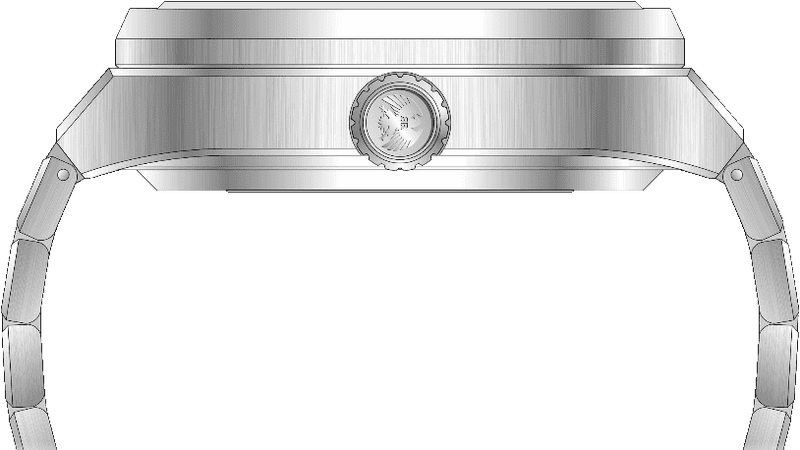 Rock Revival Wolf RRA.6525.G - Steel Square Case Side Angle