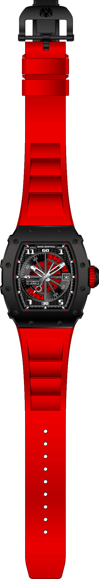 Rock Revival Wolf RRA.8112.B.R - Caseback and Strap View