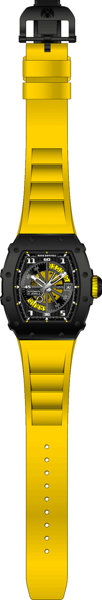 Rock Revival Wolf RRA.8112.B.Y - Caseback and Strap View