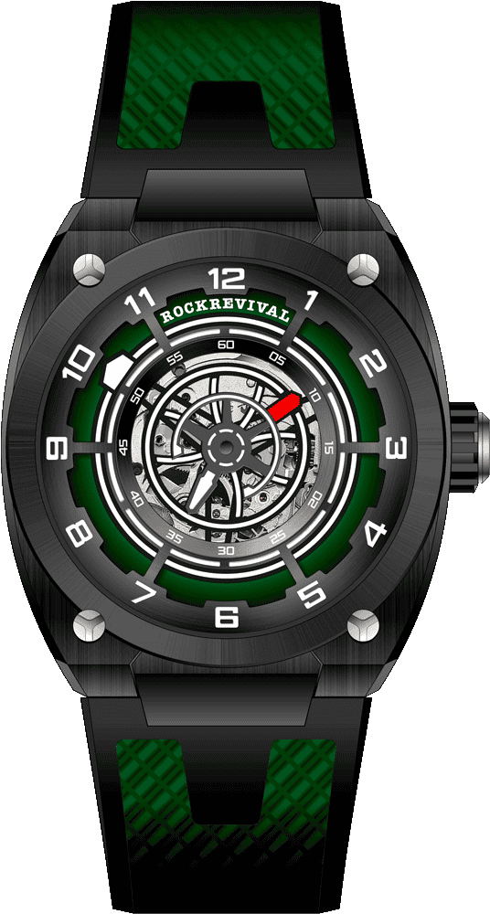 Rock Revival Hawk RRA.9031.B.G Automatic Watch - Green Dial Round Case Front View