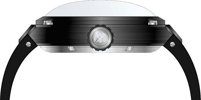 Rock Revival Hawk RRA.9031.B.Y - Black Round Case Side Angle