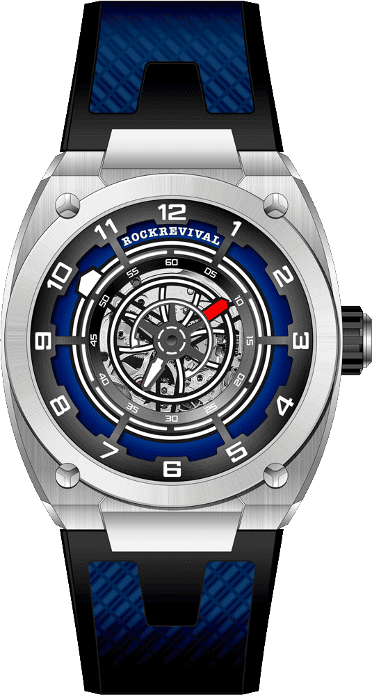 Rock Revival Hawk RRA.9031.BL Automatic Watch - Blue Dial Round Case Front View