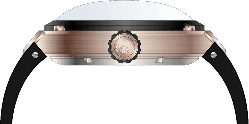 Rock Revival Hawk RRA.9031.RG.BL - Rose Gold Round Case Side Angle