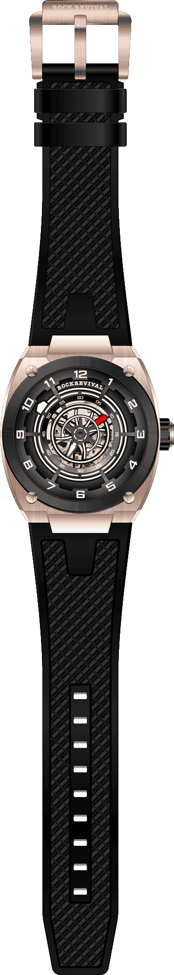Rock Revival Hawk RRA.9031.RG.B - Caseback and Strap View