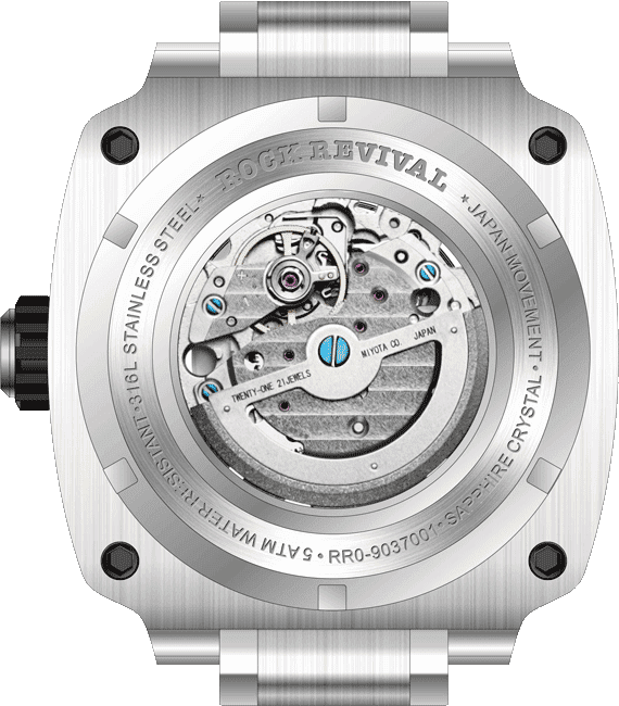 Rock Revival Macaw RRA.9037.B - Sapphire Crystal and Black Dial Detail