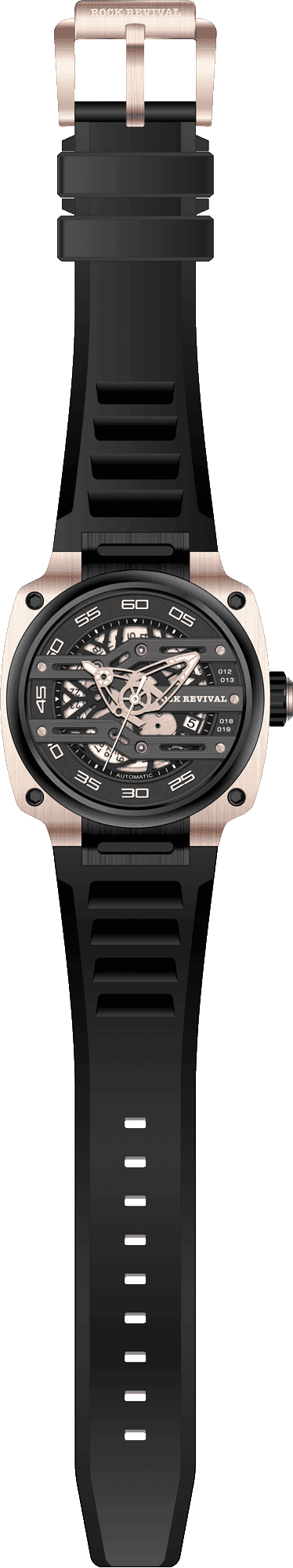 Rock Revival Macaw RRA.9037.RG.B - Caseback and Strap View