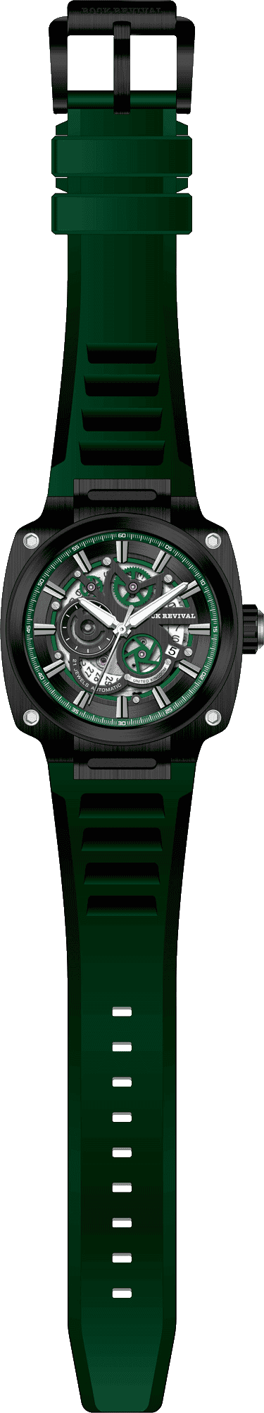 Rock Revival Macaw RRA.9038.B.G - Caseback and Strap View