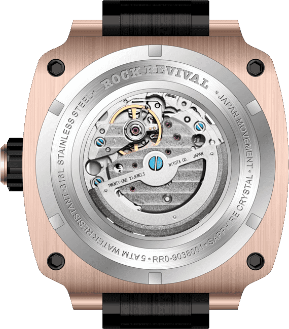 Rock Revival Macaw RRA.9038.RG.BL - Sapphire Crystal and Blue and Black Dial Detail