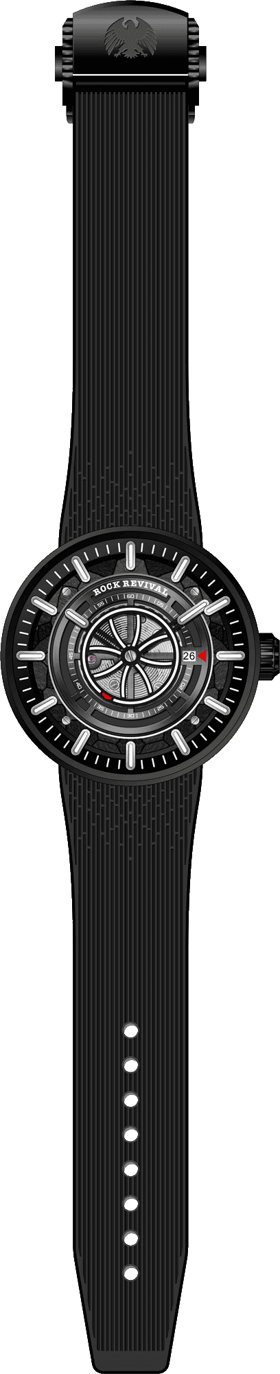 Rock Revival Hawk RRA.9041.B.B - Caseback and Strap View