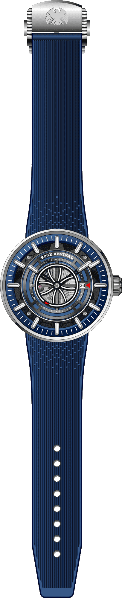 Rock Revival Hawk RRA.9041.BL - Caseback and Strap View