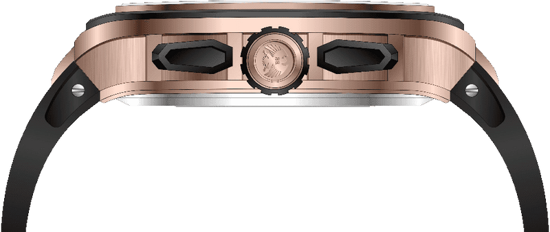 Rock Revival Wolf RRA.9056.RG.B - Black and Rose Gold Square Case Side Angle