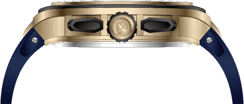 Rock Revival Wolf RRA.9056.YG.BL - Black and Gold Square Case Side Angle