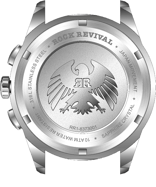 Rock Revival Kite RRQ-8373-1 - Sapphire Crystal and Ivory and Black Dial Detail