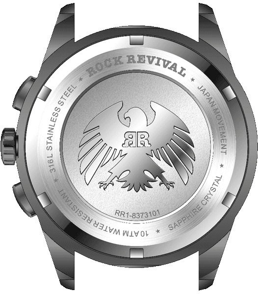 Rock Revival Kite RRQ-8373-3 - Sapphire Crystal and Grey and Blue Dial Detail