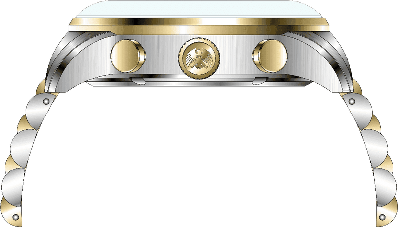 Rock Revival Oxford RRQ-8388-5 - Steel and Gold Round Case Side Angle