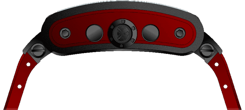 Rock Revival Macaw RRQ-9047-8 - Black and Red Square Case Side Angle