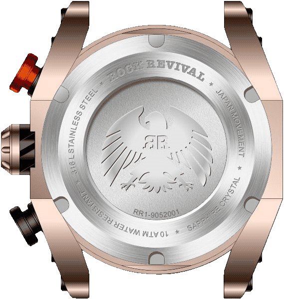 Rock Revival Kite RRQ-9052-4 - Sapphire Crystal and Green and Orange Dial Detail