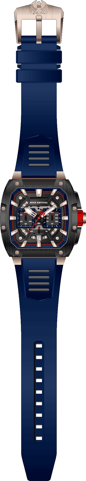 Rock Revival Wolf RRQ-9059-1 - Caseback and Strap View