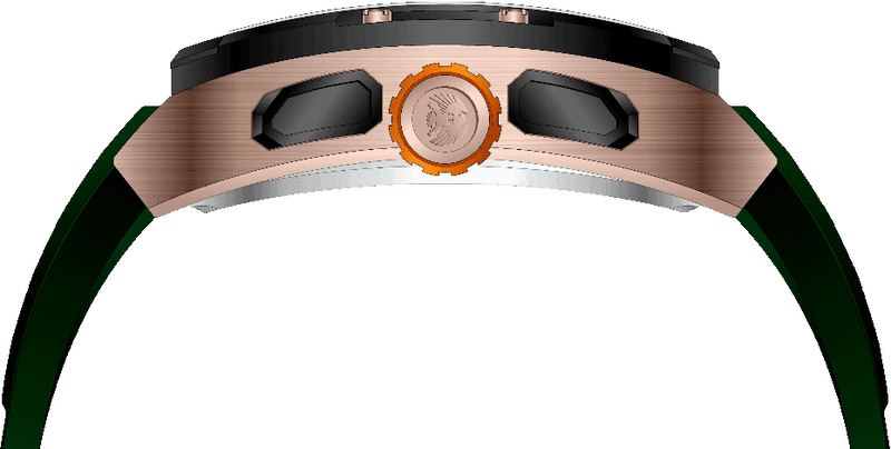 Rock Revival Wolf RRQ-9059-2 - Black and Rose Gold Square Case Side Angle