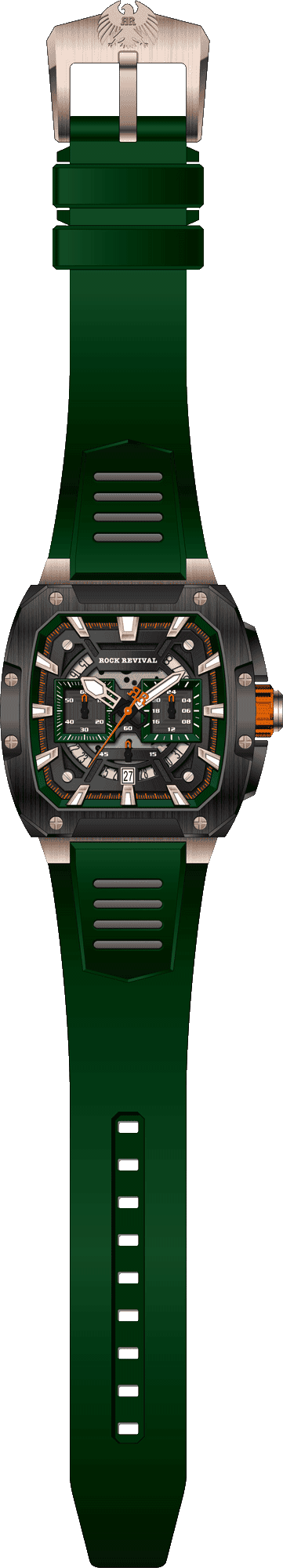 Rock Revival Wolf RRQ-9059-2 - Caseback and Strap View
