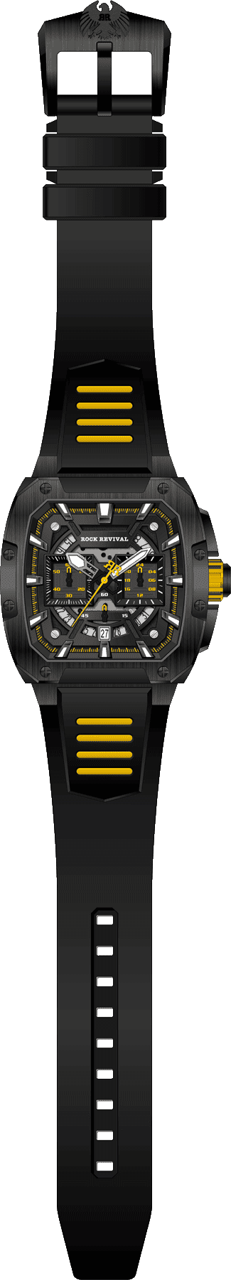 Rock Revival Wolf RRQ-9059-4 - Caseback and Strap View