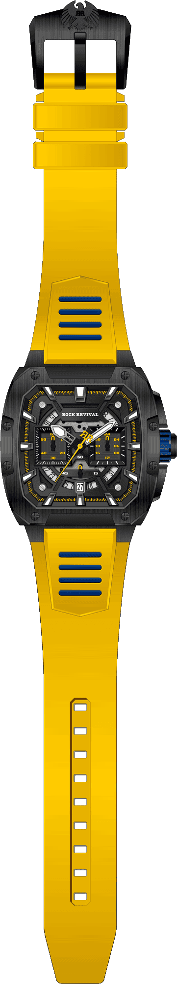 Rock Revival Wolf RRQ-9059-5 - Caseback and Strap View