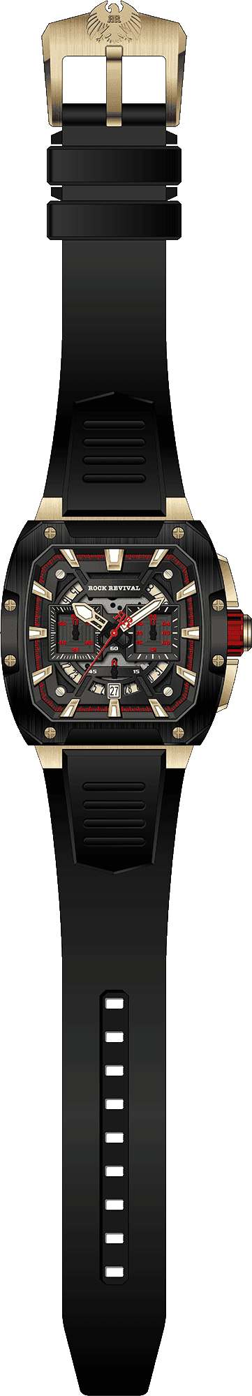 Rock Revival Wolf RRQ-9059-6 - Caseback and Strap View