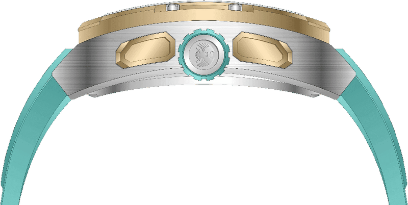 Rock Revival Wolf RRQ-9059-8 - Steel and Gold Square Case Side Angle