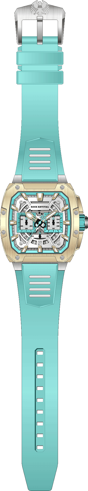 Rock Revival Wolf RRQ-9059-8 - Caseback and Strap View