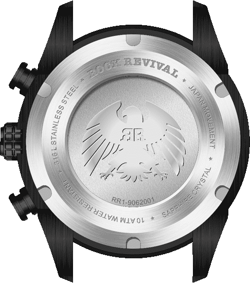 Rock Revival Kite RRQ-9062-8 - Sapphire Crystal and Blue and Black Dial Detail