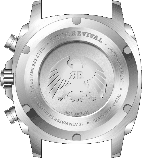 Rock Revival Kite RRQ-9067-3 - Sapphire Crystal and Blue and Black Dial Detail