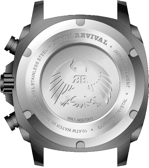Rock Revival Kite RRQ-9067-5 - Sapphire Crystal and Grey and Orange Dial Detail