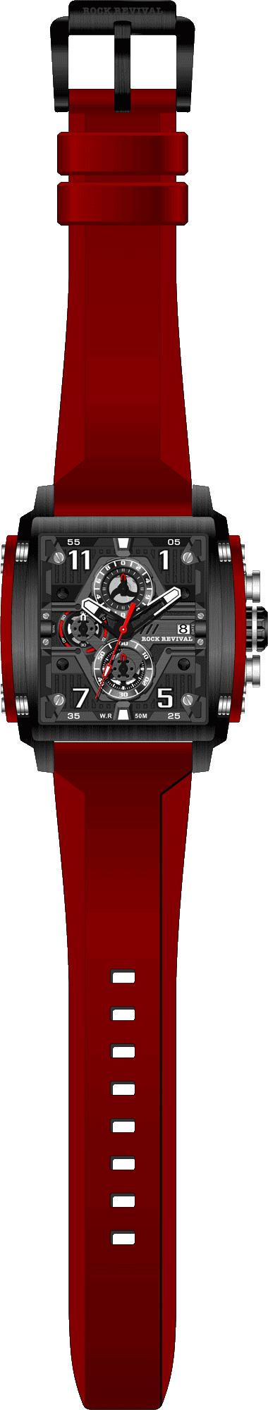 Rock Revival Macaw RRQ.6526.B.R - Caseback and Strap View