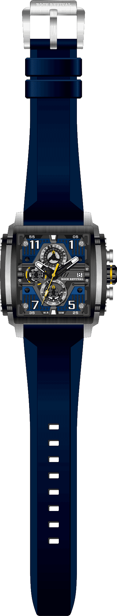 Rock Revival Macaw RRQ.6526.BL - Caseback and Strap View
