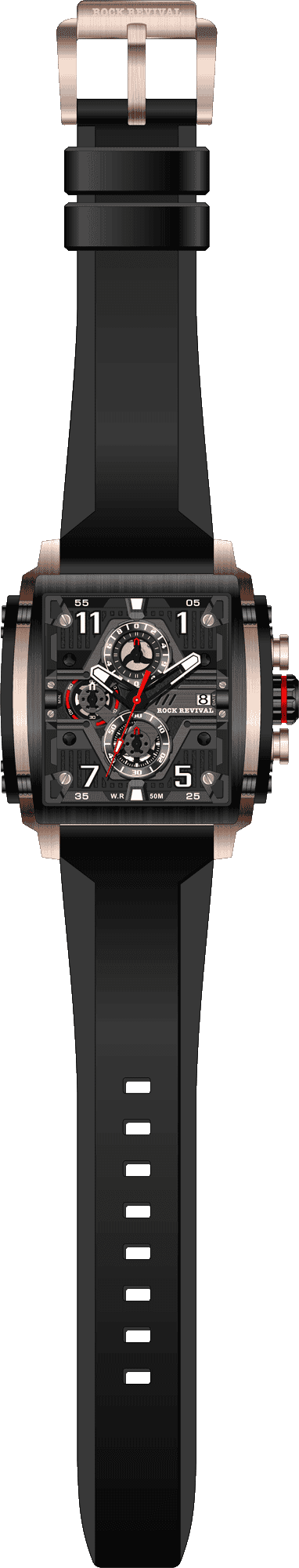 Rock Revival Macaw RRQ.6526.RG.B - Caseback and Strap View