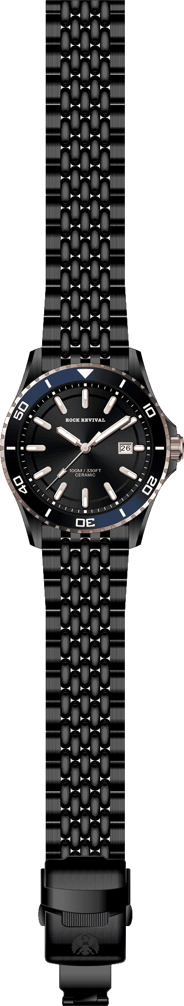 Rock Revival Kite RRQ.6546.B.BL - Caseback and Strap View
