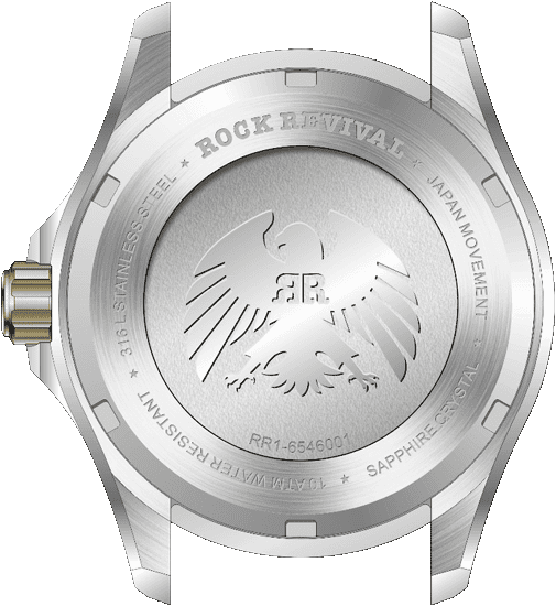 Rock Revival Kite RRQ.6546.YG.G - Sapphire Crystal and Green Dial Detail