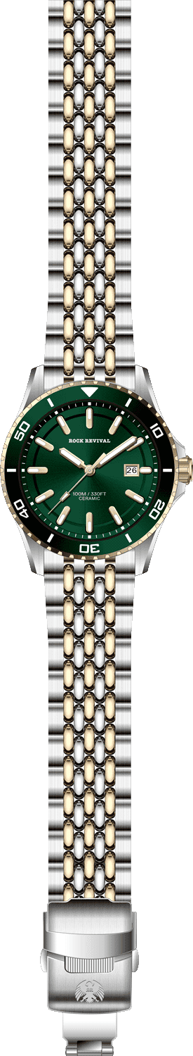 Rock Revival Kite RRQ.6546.YG.G - Caseback and Strap View