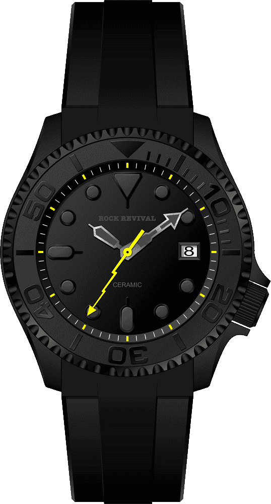 Rock Revival Kite RRQ.8141.B.B Quartz Watch - Black Dial Round Case Front View