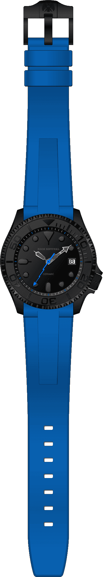 Rock Revival Kite RRQ.8141.B.BL - Caseback and Strap View