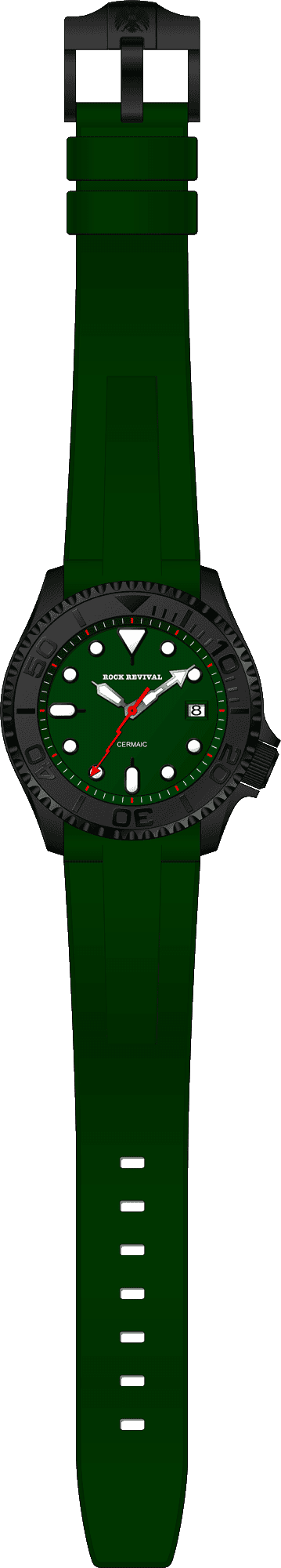 Rock Revival Kite RRQ.8141.B.G - Caseback and Strap View