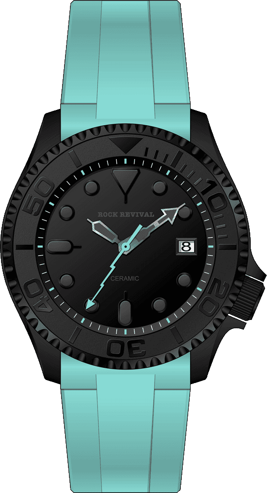 Rock Revival Kite RRQ.8141.B.TQ Quartz Watch - Black Dial Round Case Front View