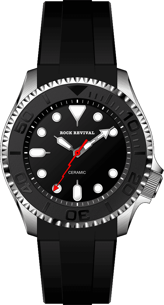 Rock Revival Kite RRQ.8141.B Quartz Watch - Black Dial Round Case Front View