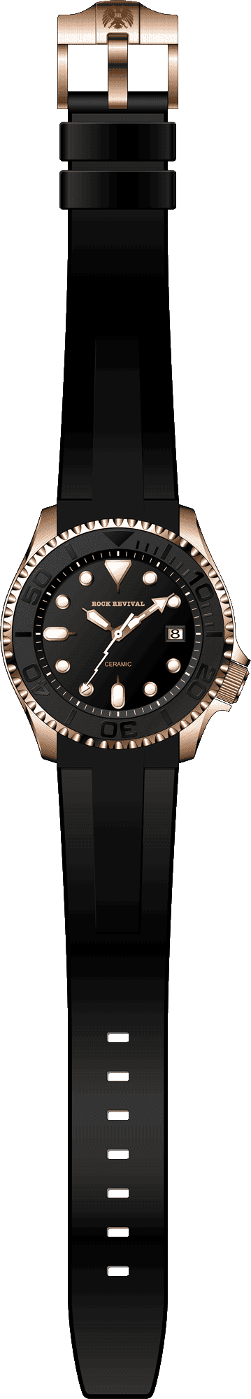 Rock Revival Kite RRQ.8141.RG.B - Caseback and Strap View
