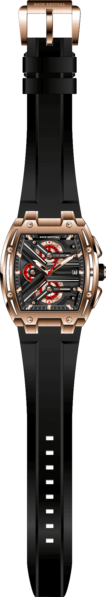 Rock Revival Macaw RRQ.8275.RG.B - Caseback and Strap View