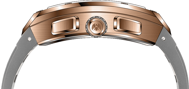 Rock Revival Macaw RRQ.8275.RG.GR - Rose Gold Tonneau Case Side Angle