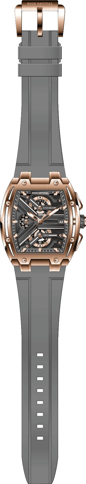 Rock Revival Macaw RRQ.8275.RG.GR - Caseback and Strap View